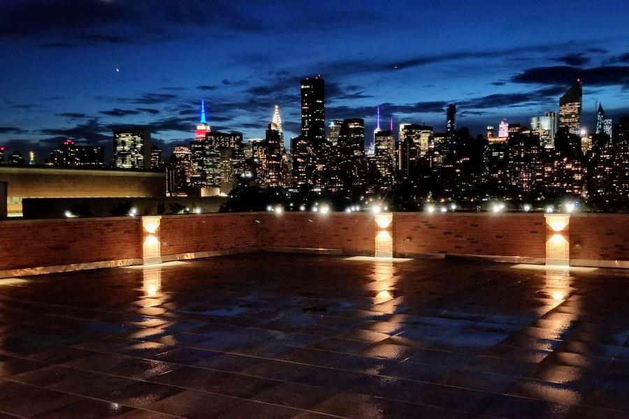 terrace, city view, rooftop, view, empty room, 