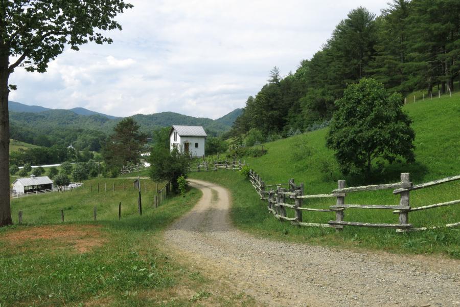 farm, farmhouse, field, water, pond, rural, stone, barn, Asheville, 