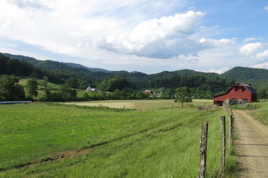 farm, farmhouse, field, water, pond, rural, stone, barn, Asheville, 