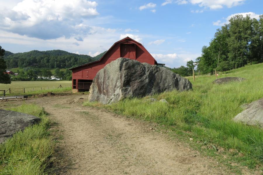 farm, farmhouse, field, water, pond, rural, stone, barn, Asheville, 