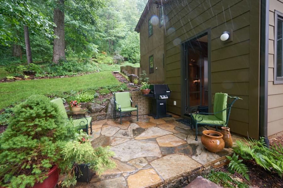 suburban, contemporary, garden, stone, Asheville, 