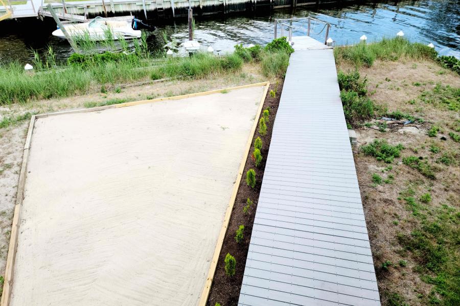 Hamptons, beach, water, deck, white, light, 