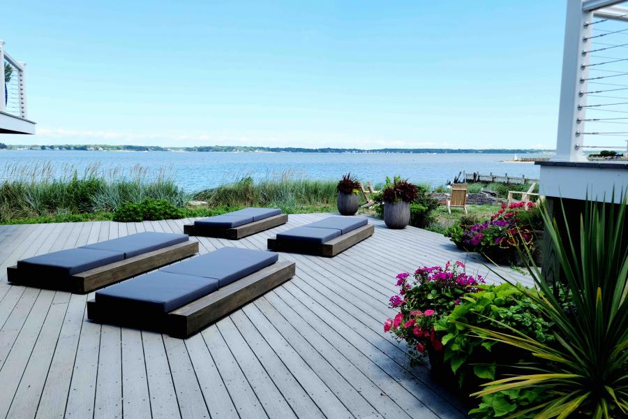 Hamptons, beach, water, deck, white, light, 