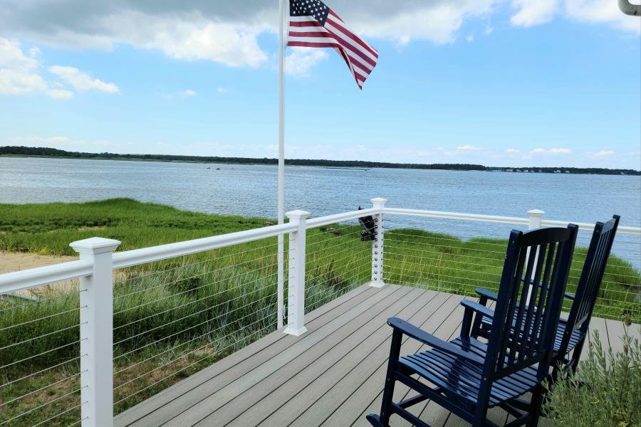 Hamptons, beach, water, deck, white, light, 