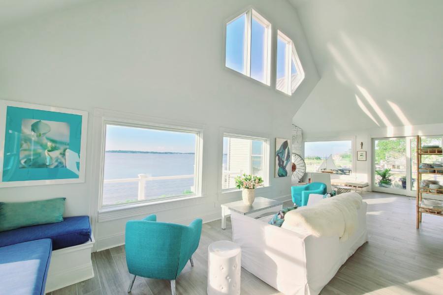 Hamptons, beach, water, white, light, deck, 