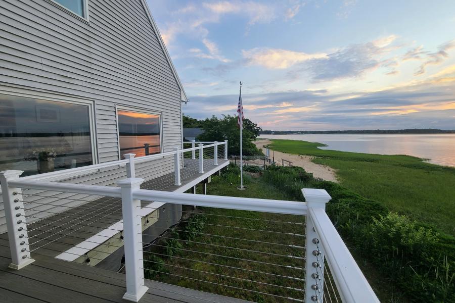 Hamptons, beach, water, white, light, deck, 