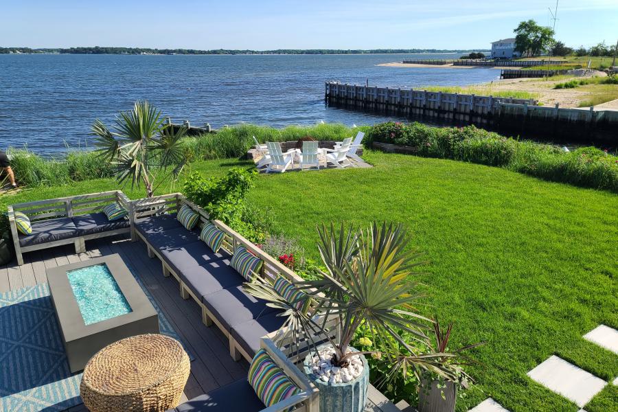Hamptons, beach, water, white, light, deck, 
