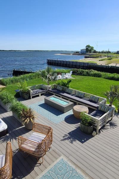 Hamptons, beach, water, white, light, deck, 