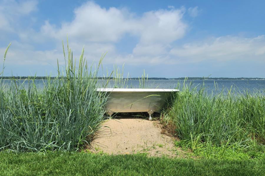 Hamptons, beach, water, white, light, deck, 