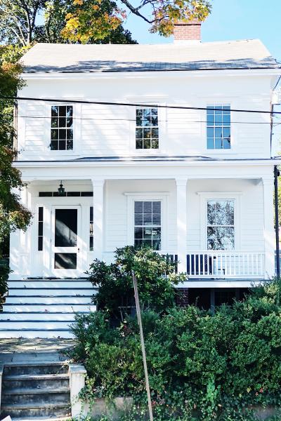 suburban, white, light, airy, traditional, contemporary, porch, 