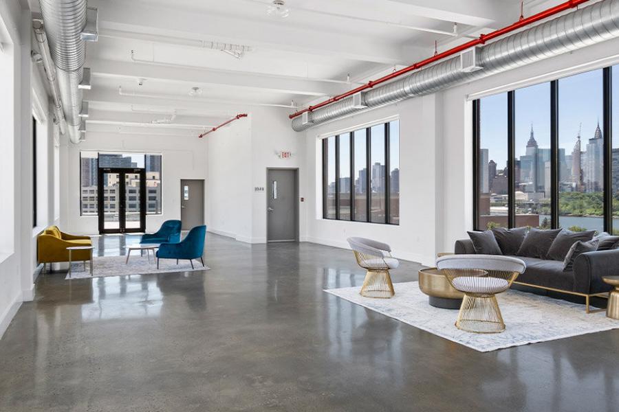 terrace, city view, rooftop, view, empty room, 