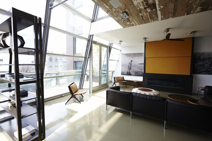 modern, light, glass, penthouse, 