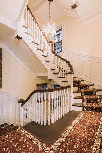 mansion, townhouse, upscale, opulent, terrace, rooftop, staircase, traditional, 