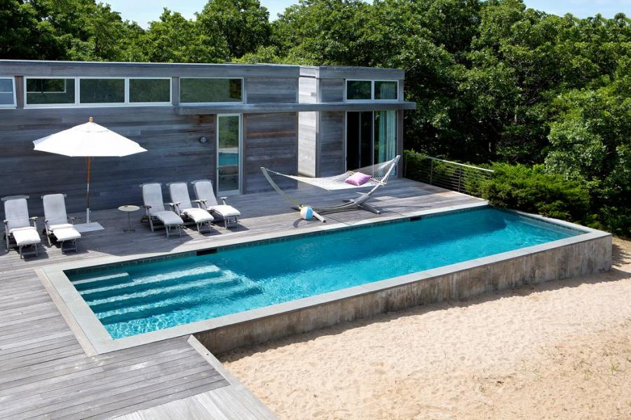 modern, beach, Hamptons, pool, glass, light, airy, deck, 