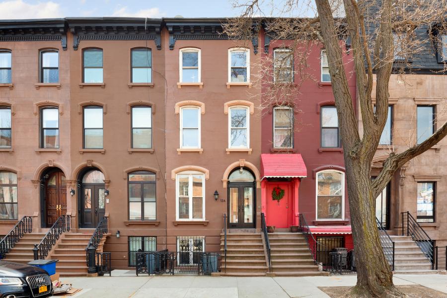 brownstone, townhouse, bohemian, eclectic, staircase, deck, kitchen, 