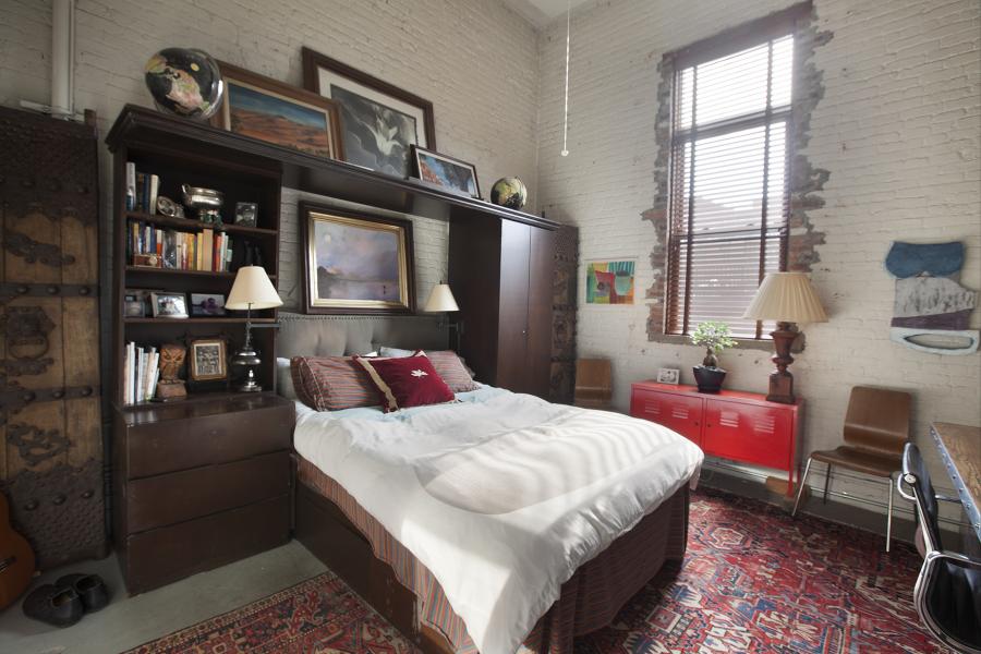 loft, apartment, eclectic, white, textured walls, 