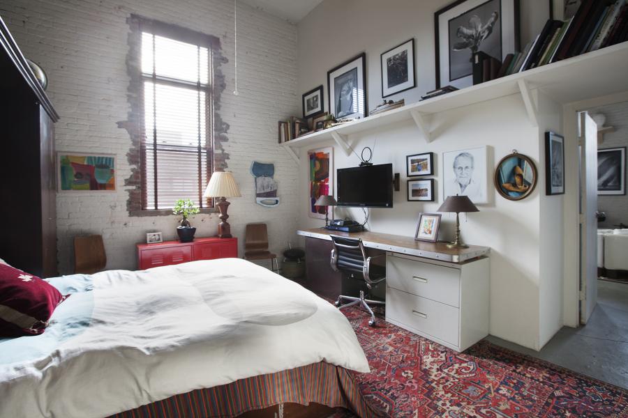 loft, apartment, eclectic, white, textured walls, 