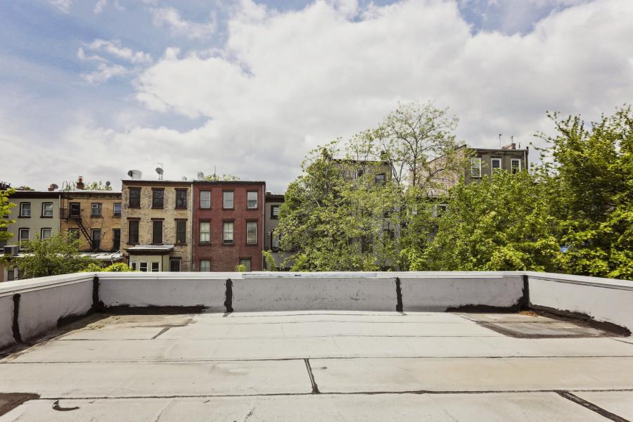 traditional, distressed, empty room, rooftop, 