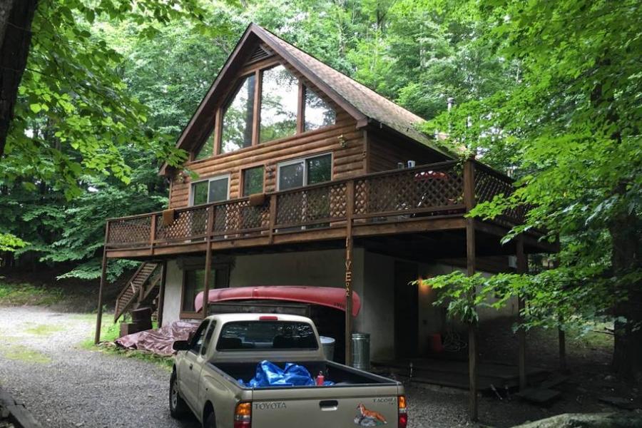 cabin, log house, rural, lake, deck, fireplace, rustic, 