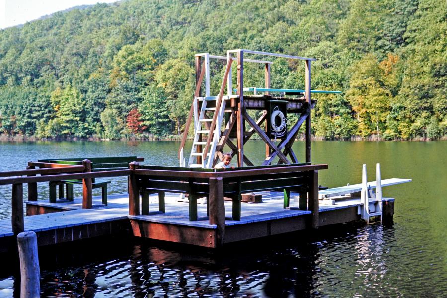 cabin, log house, lake, water, 