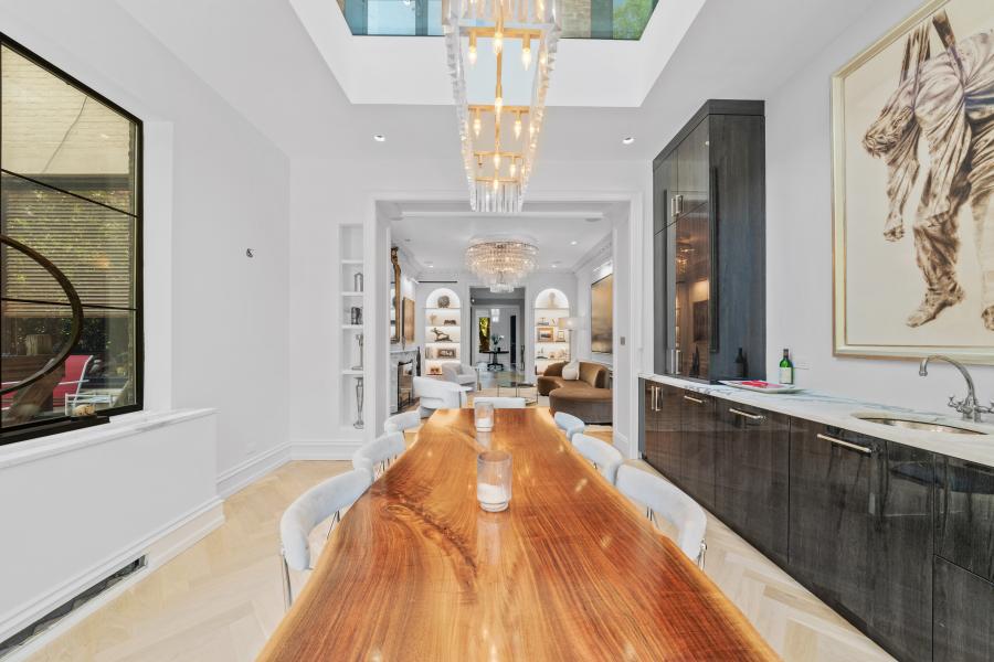 brownstone, townhouse, contemporary, upscale, staircase, terrace, garden, kitchen, bathroom, 