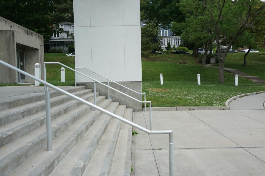 concrete, modern, museum, water, staircase, industrial, 