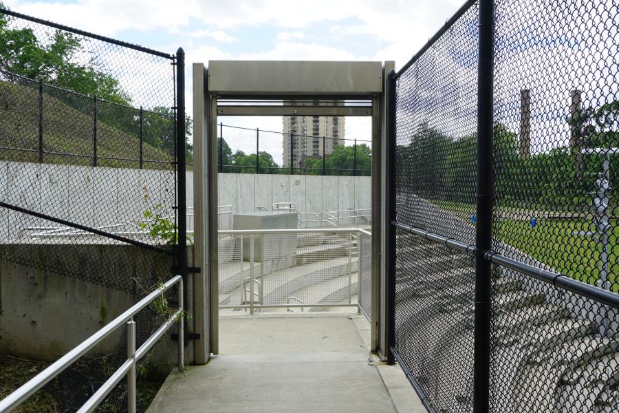 concrete, modern, museum, water, staircase, industrial, 