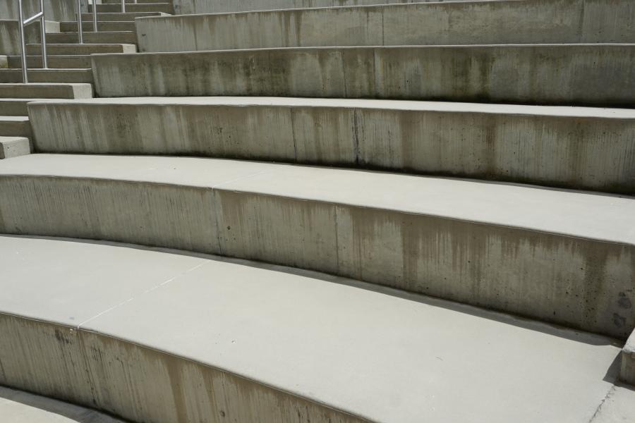 concrete, modern, museum, water, staircase, industrial, 