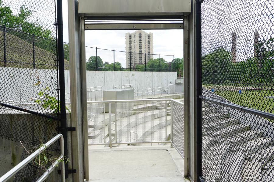 concrete, modern, museum, water, staircase, industrial, 