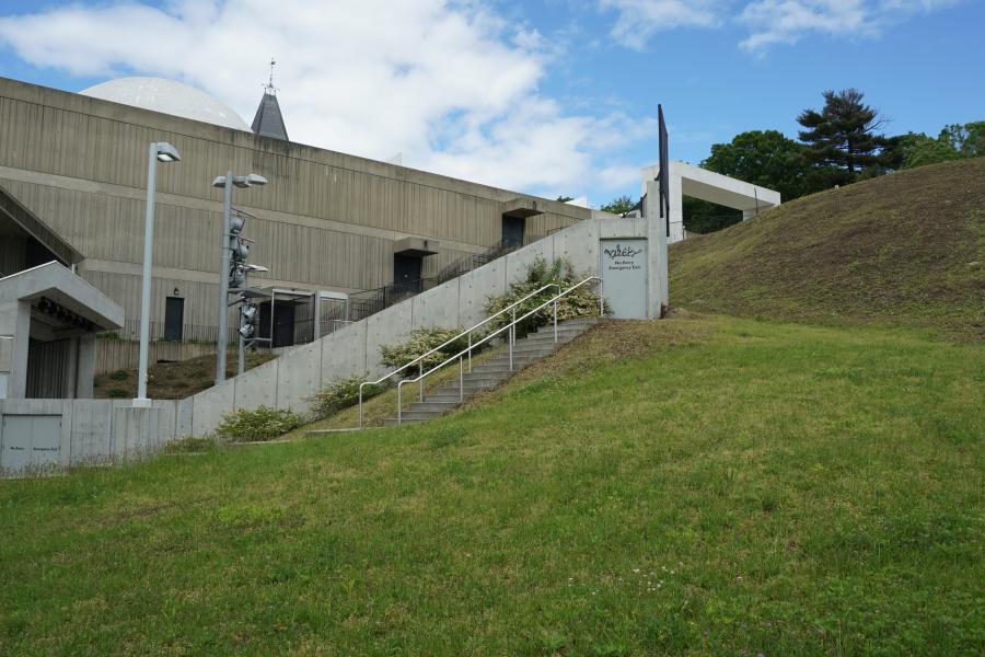 concrete, modern, museum, water, staircase, industrial, 