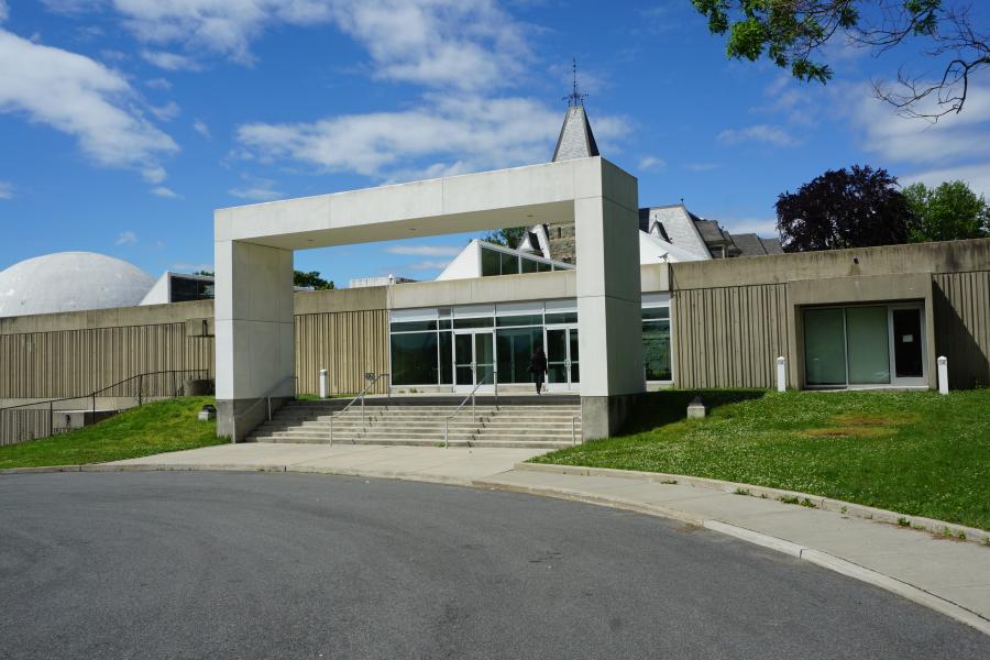 concrete, modern, museum, water, staircase, industrial, 