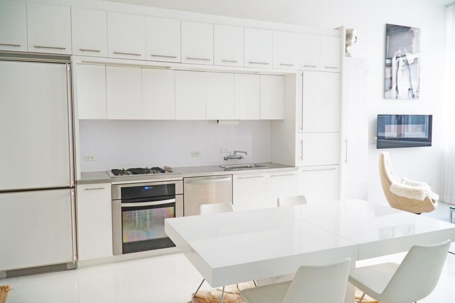 loft, apartment, white, kitchen, bathroom, 