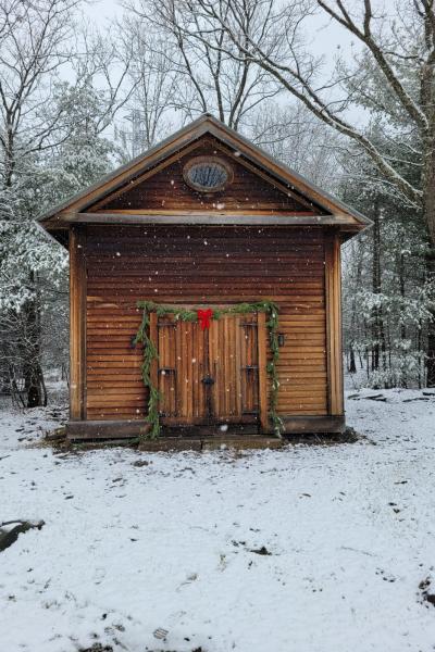 cabin, barn, lake, water, rural, country, wooded, deck, 