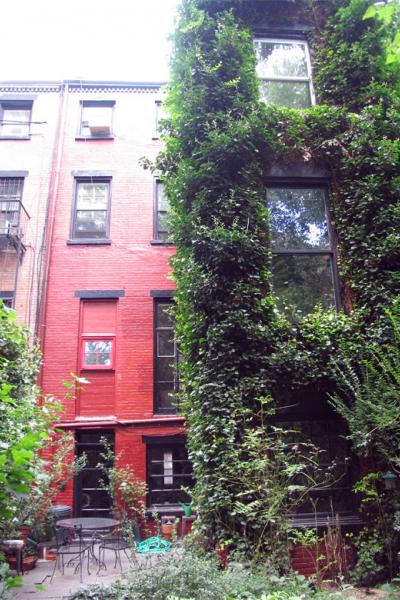 townhouse, brownstone, upscale, contemporary, staircase, fireplace, garden, 