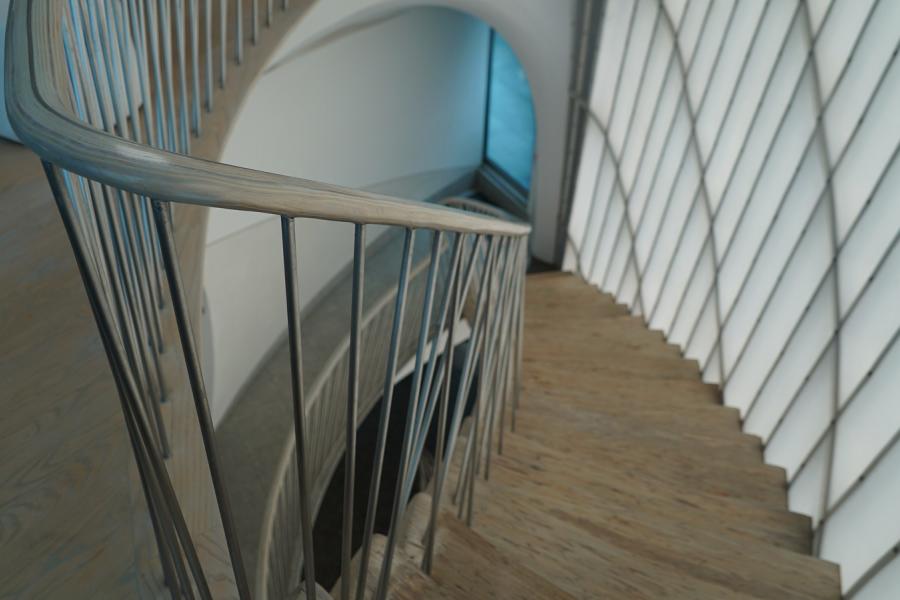 modern, kitchen, staircase, deck, water, 