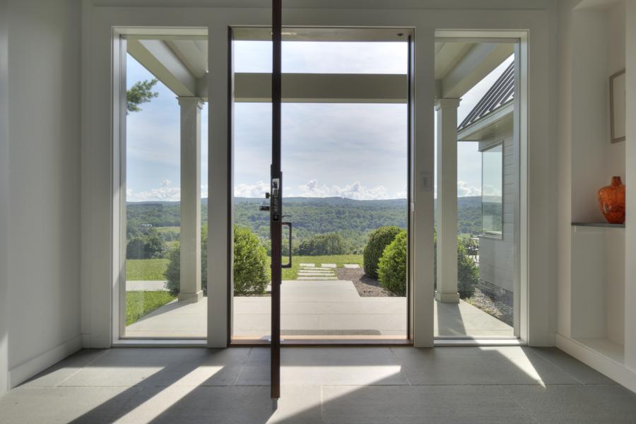 contemporary, view, pool, light, 