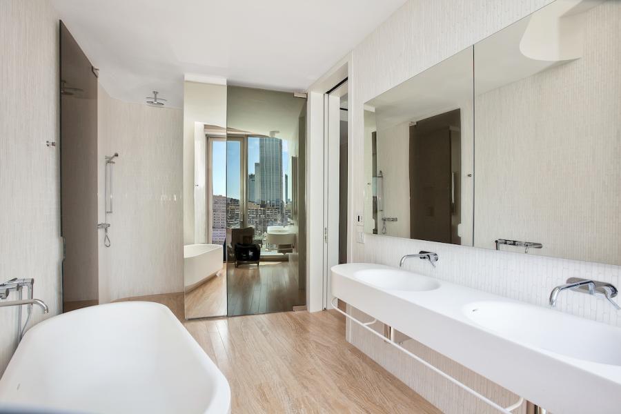 modern, apartment, glass, terrace, bathroom, city view, 