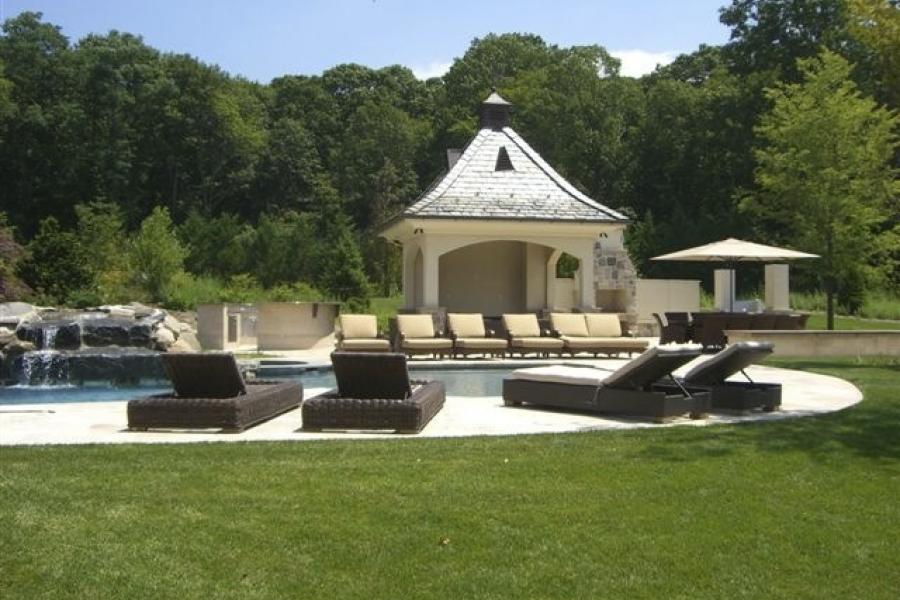 pool, garden, piano, mansion, estate, 