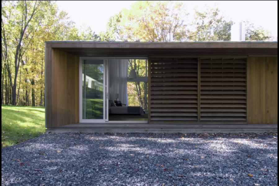 modern, contemporary, wooded, glass, light, airy, cabin, pool, 