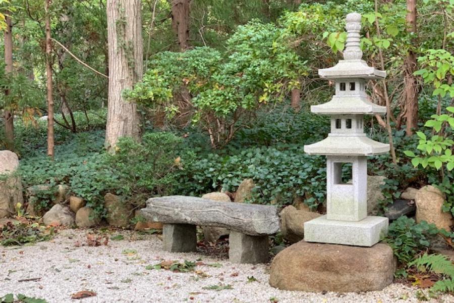 garden, zen, bridge, wooded, 