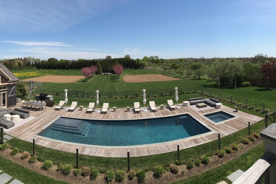 Hamptons, pool, deck, light, airy, upscale, contemporary, 