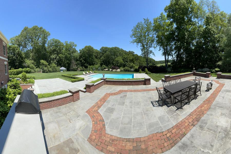 suburban, pool, patio, garden, 
