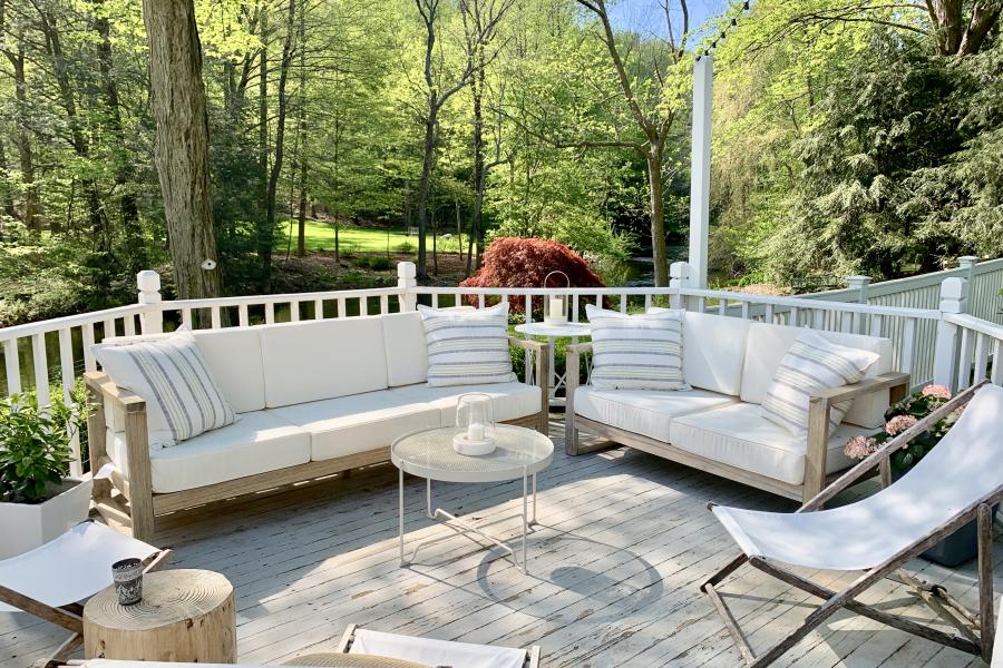 contemporary, traditional, white, light, airy, deck, stone, porch, 