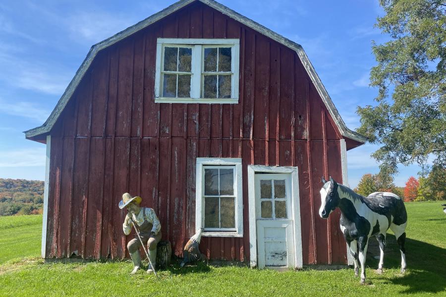 horse, farm, barn, stable, rural, field, lake, 