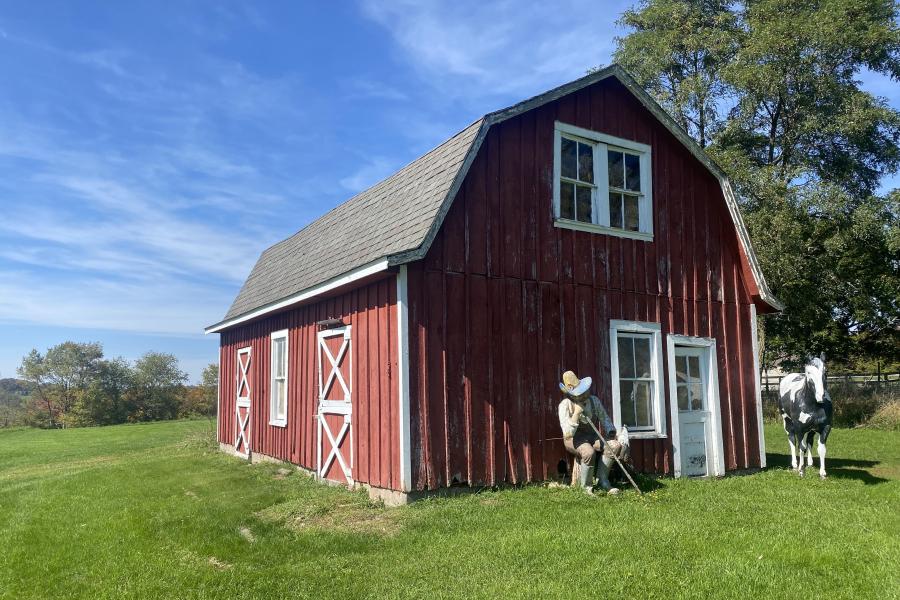 horse, farm, barn, stable, rural, field, lake, 