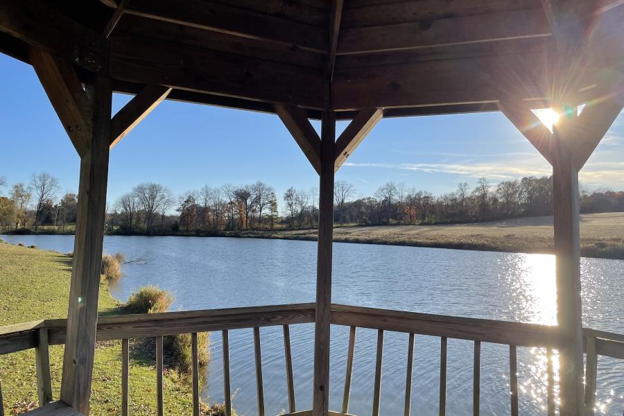 farmhouse, farm, rural, country, field, lake, barn, porch, 