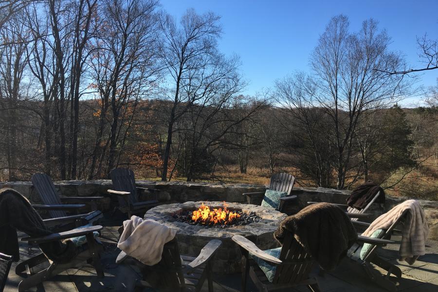 pool, patio, stone, fireplace, rustic, 