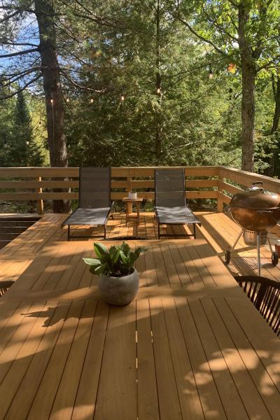 cabin, barn, lake, water, rural, country, wooded, deck, 