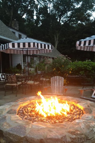 pool, patio, stone, fireplace, rustic, 