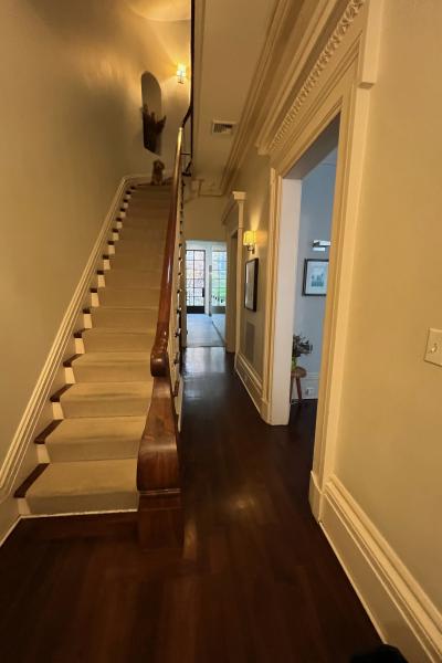 brownstone, townhouse, kitchen, garden, bathroom, staircase, 